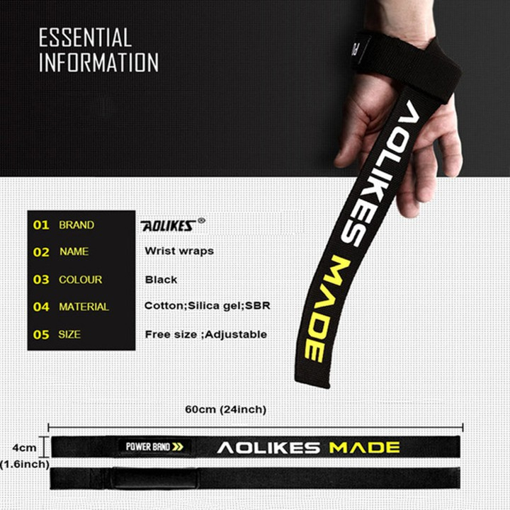 Dây kéo lưng trợ lực cổ tay Aolikes Dây kéo lưng Lifting Straps Aolikes