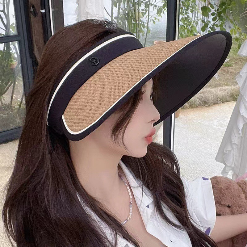 Mũ Cói Chống Nắng Chống Tia UV , Nón Cói Lưỡi Trai Vành Rộng Nửa Đầu