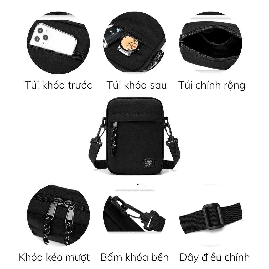 Túi Đeo Hông, Đeo Chéo Mini Form Vuông Nhỏ Gọn Siêu Nhẹ Dùng Đựng Điện Thoại, Ví