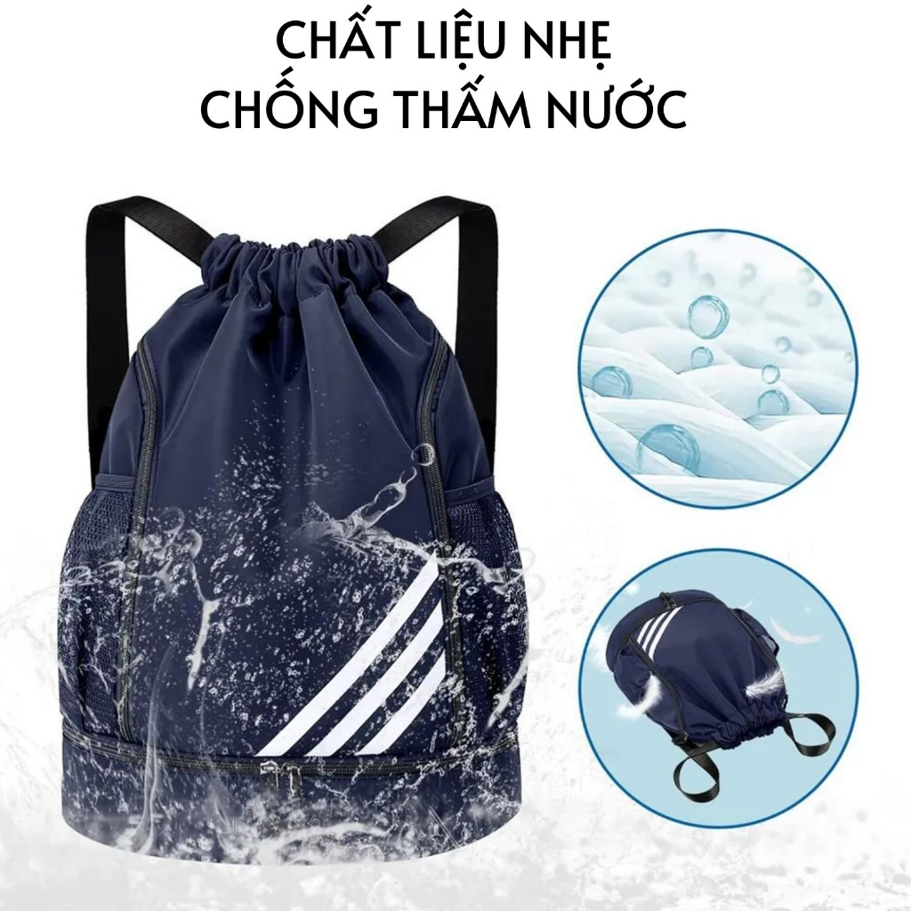 Balo thể thao đa năng, dây rút tiện lợi, chống thấm nước