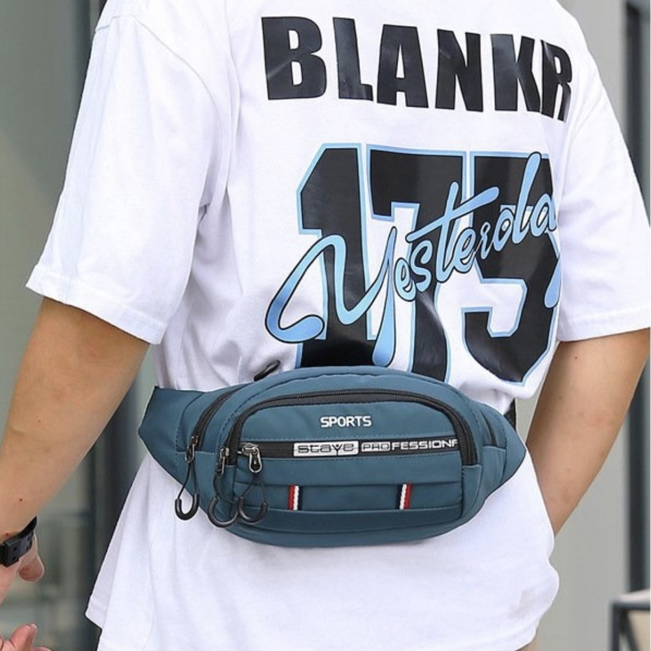 Túi Đeo Hông Nam Nữ, Thiết Kế 4 Ngăn Chất Liệu Vải Oxford