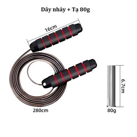 Bộ dây nhảy cá nhân lõi cáp cao cấp tập thể dục tùy chỉnh độ dài