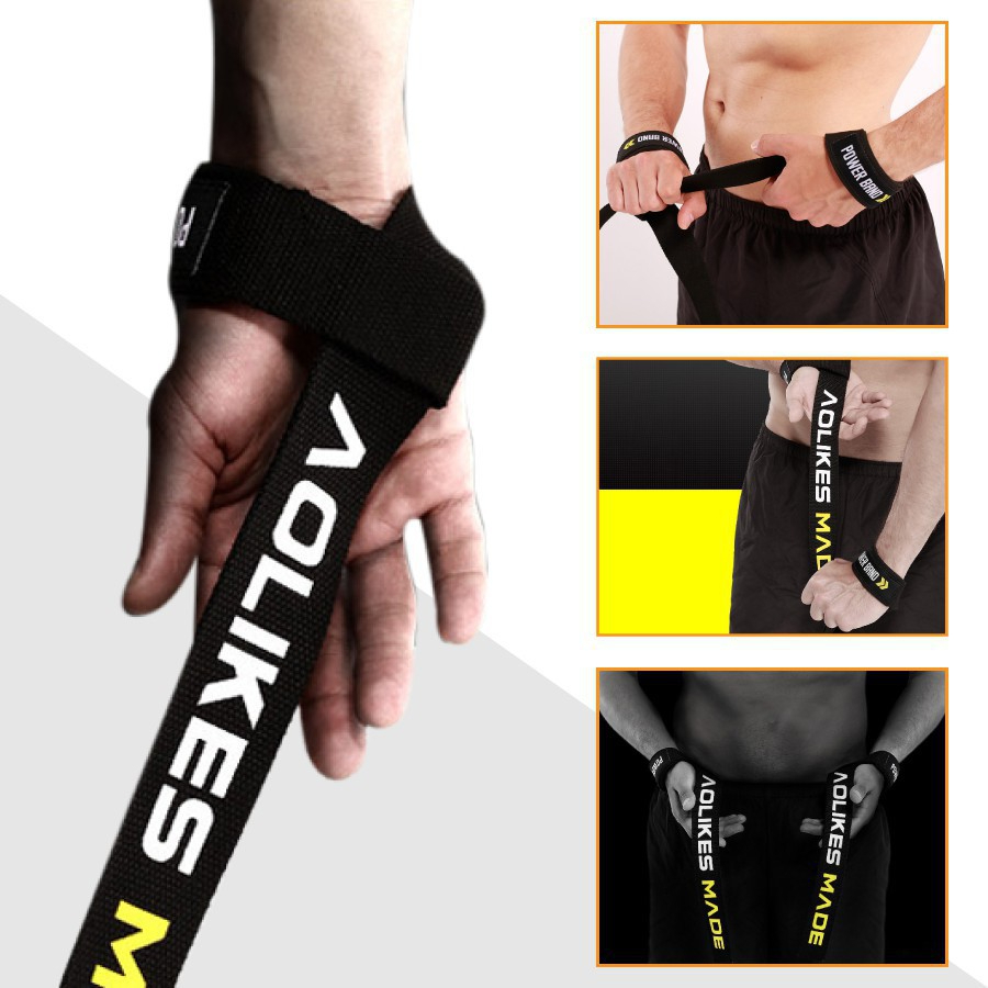 Dây kéo lưng trợ lực cổ tay Aolikes Dây kéo lưng Lifting Straps Aolikes