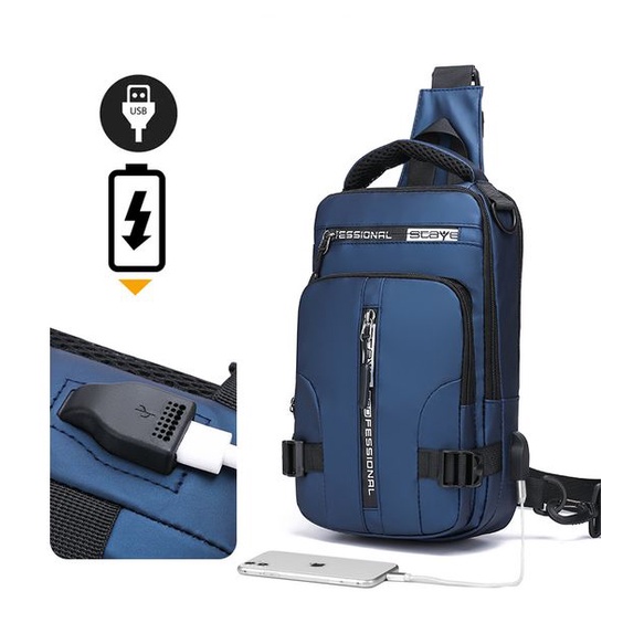 Túi Đeo Chéo Ngực Chống Trộm và Chống Nước với Cổng Sạc USB