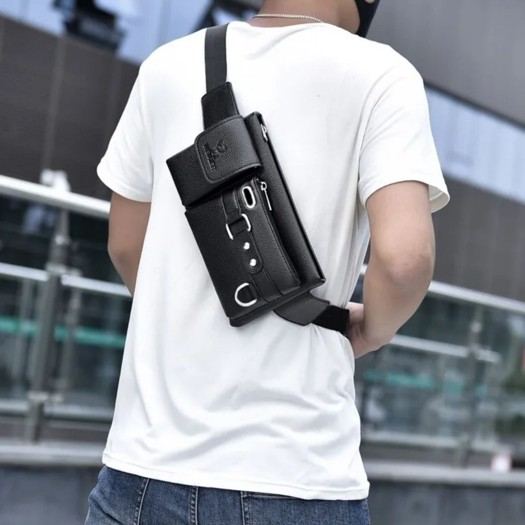 Túi da trơn đeo chéo nam WEIXIER 8117