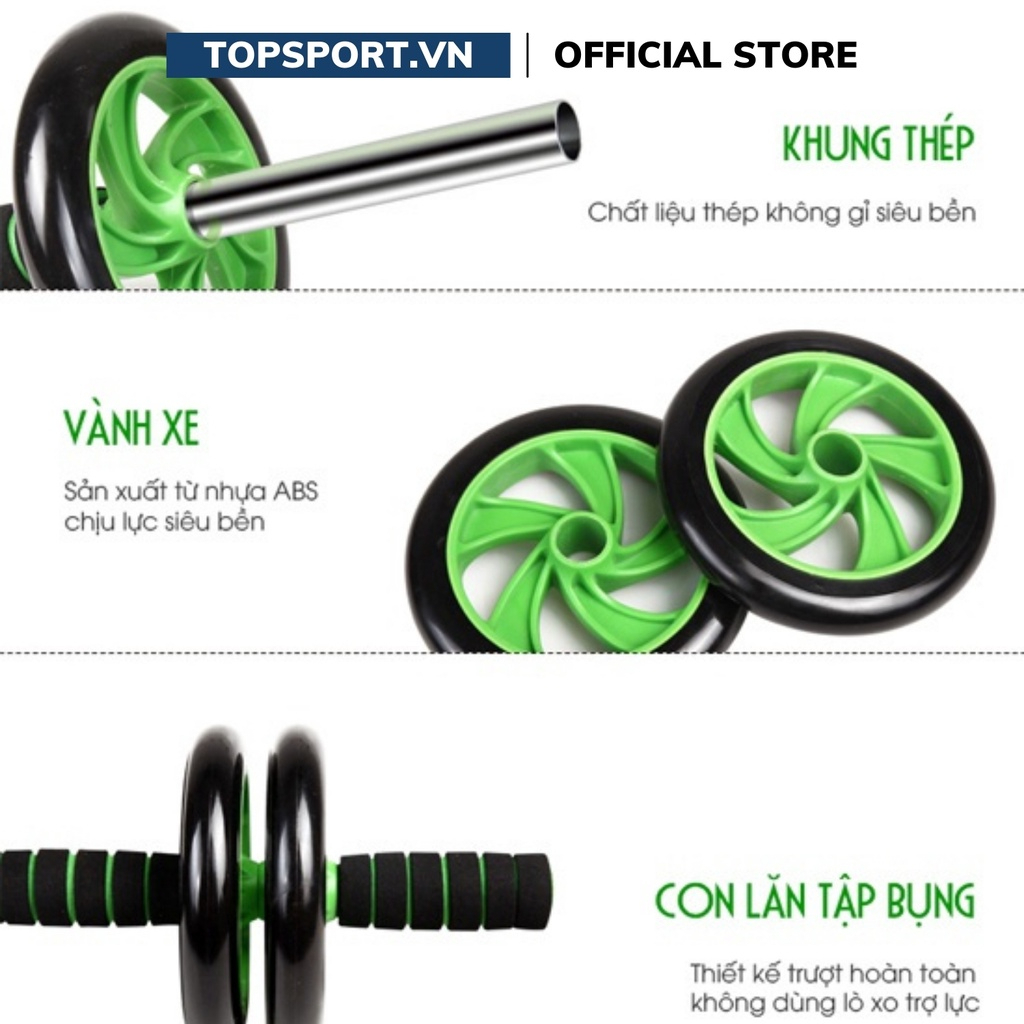 Con lăn tập cơ bụng hai bánh xe