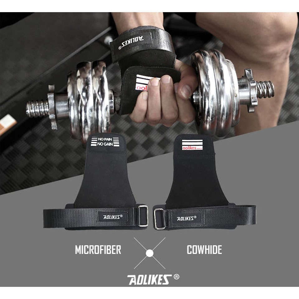 Găng Tay Tập GYM Hở Mu Bàn TayLifting Grips Aolikes Pro