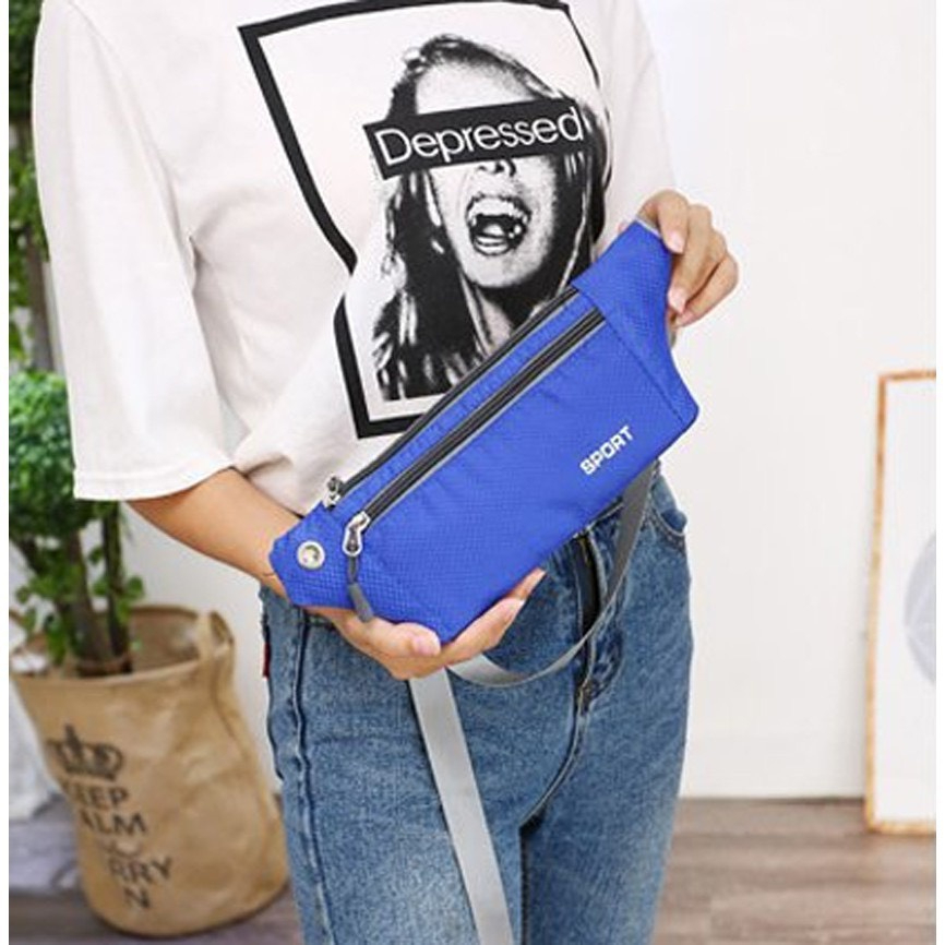 Túi vải đeo chéo , đeo hông nam nữ chống nước có 3 ngăn