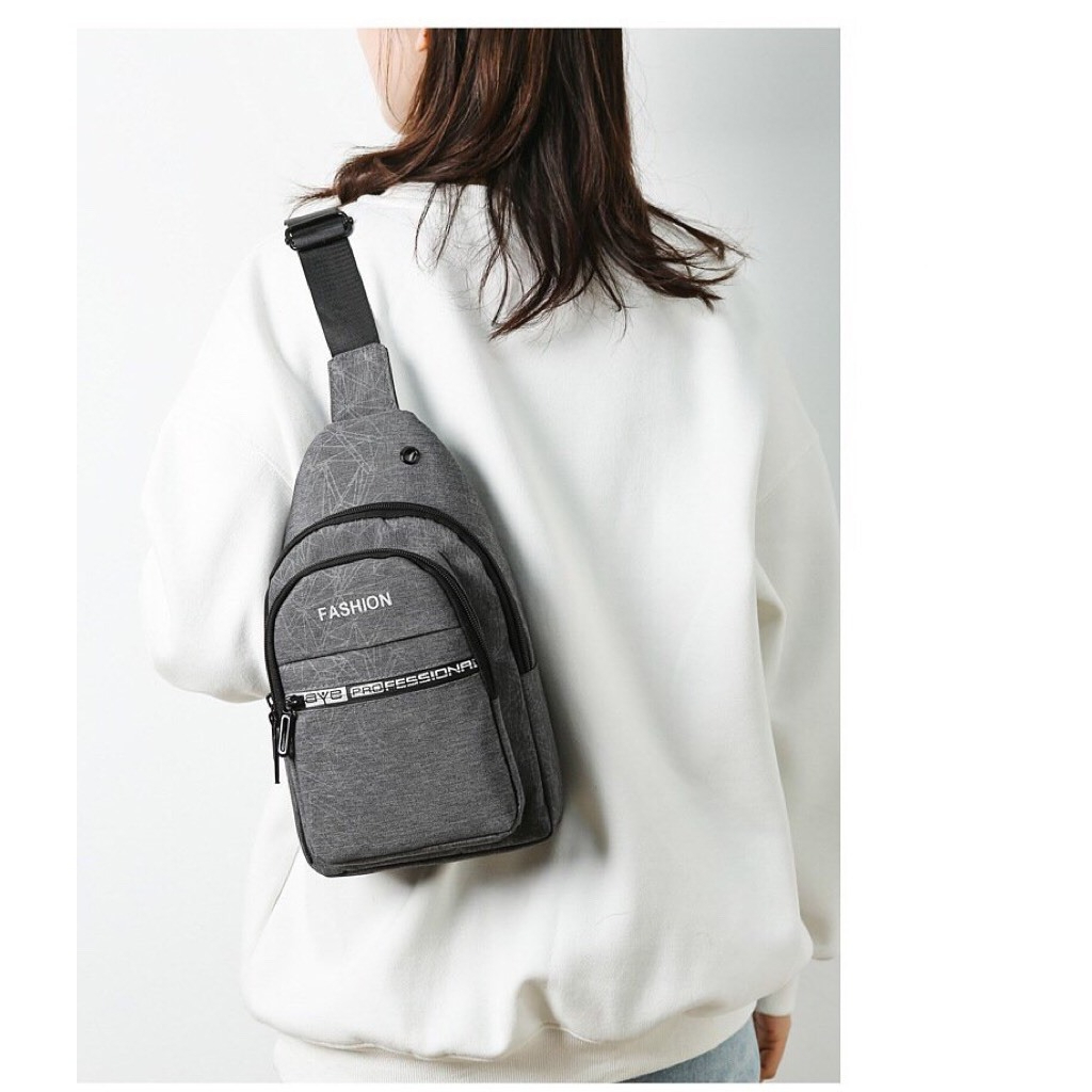 Túi đeo chéo, đeo ngực, đeo vai nam nữ FASHION vải oxford chống nước
