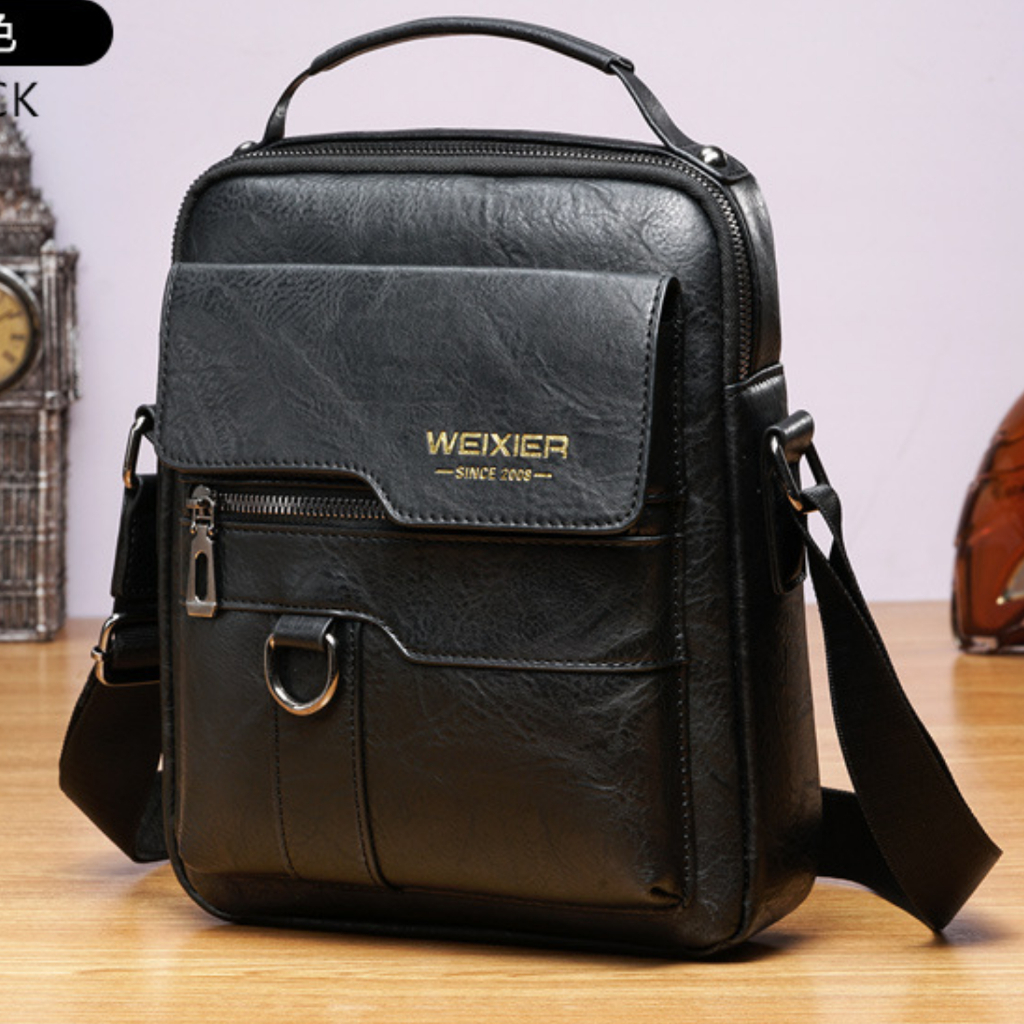 Túi đeo chéo nam dáng đứng phong cách công sở chất liệu da cao cấp Weixier 8642