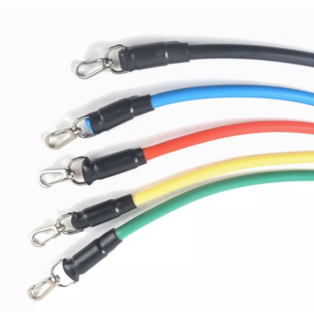 Bộ 5 dây ngũ sắc đàn hồi kháng lực 11 món tập gym tại nhà tiện ích