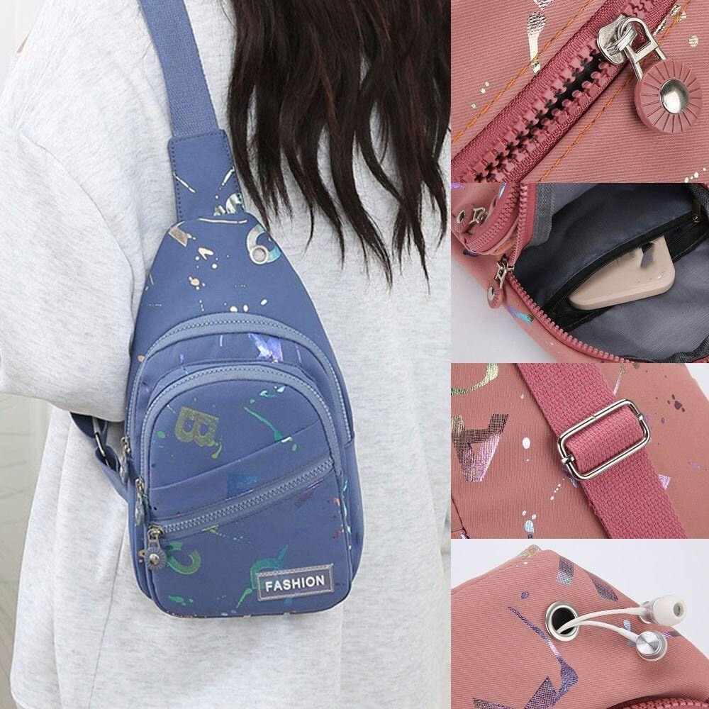Túi đeo chéo, túi đeo hông, túi đeo trước ngực đa ngăn hoa tiết dành cho nam và nữ