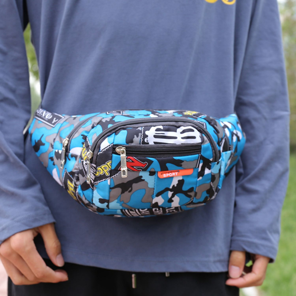 Túi đeo chéo rằn ri năng động cho nam nữ