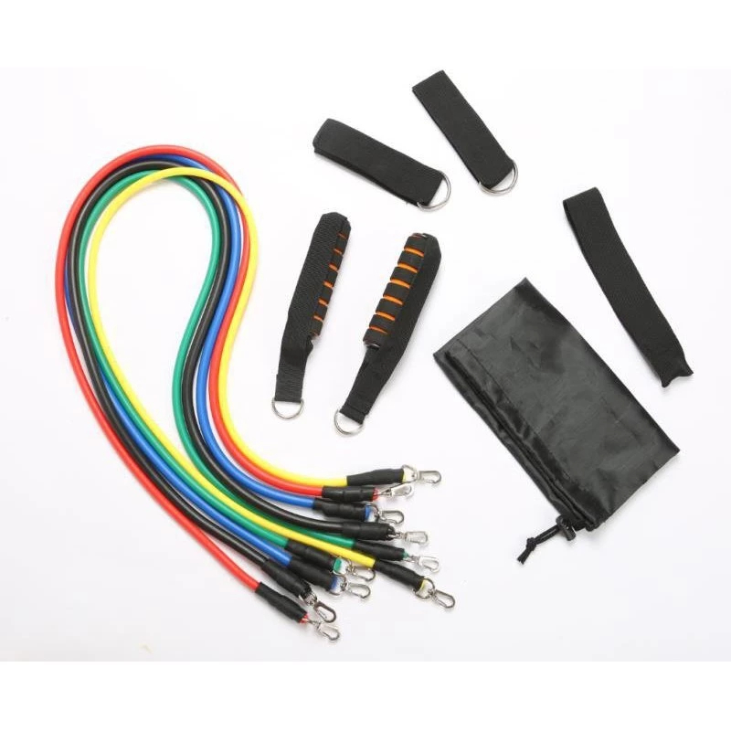 Bộ 5 dây ngũ sắc đàn hồi kháng lực 11 món tập gym tại nhà tiện ích