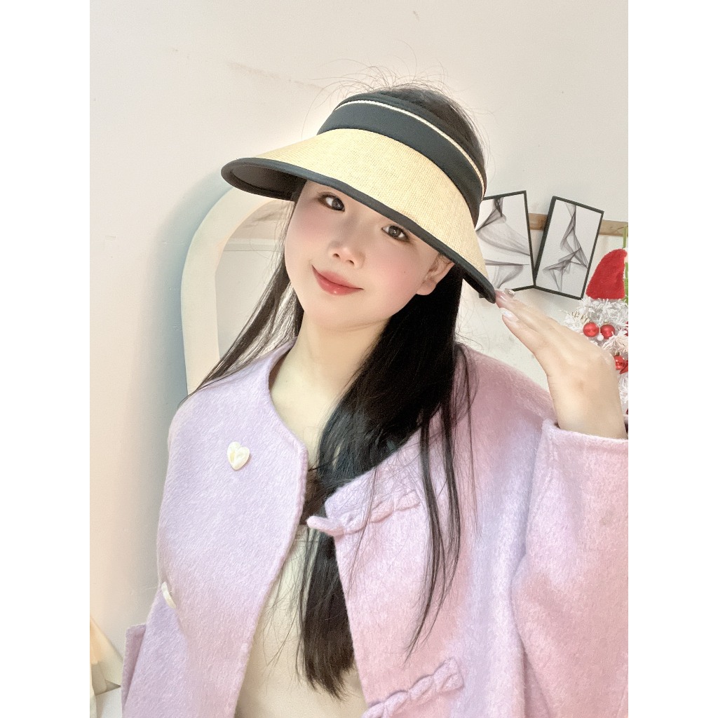 Mũ Cói Chống Nắng Chống Tia UV , Nón Cói Lưỡi Trai Vành Rộng Nửa Đầu