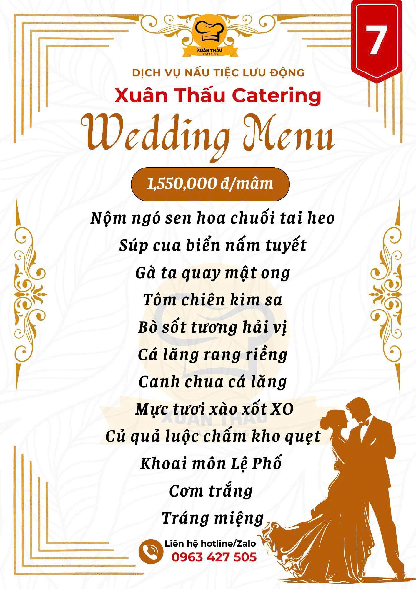 Menu Cưới Hạnh Phúc - Xuân Thấu Catering
