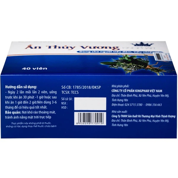 Viên uống Ấn Thủy Vương Kingphar bổ thận giảm tiêu đêm ngày nhiều lần