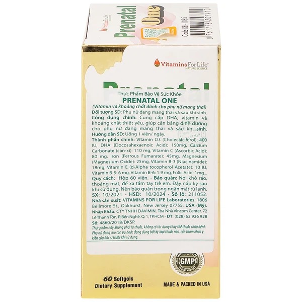 Thực phẩm bảo vệ sức khỏe Prenatal One Vitamins For Life