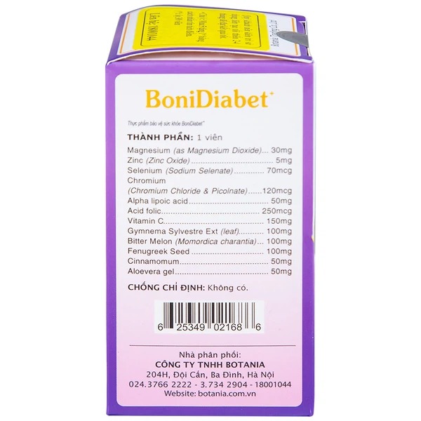 Viên uống BoniDiabet Botania hỗ trợ điều trị bệnh tiểu đường