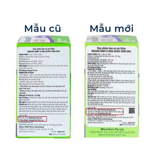 Viên uống Brauer Baby Pure DHA hỗ trợ phát triển não bộ sức khỏe cho mắt
