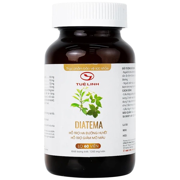 Viên uống Diatema Tuệ Linh hỗ trợ hạ đường huyết giảm mỡ máu