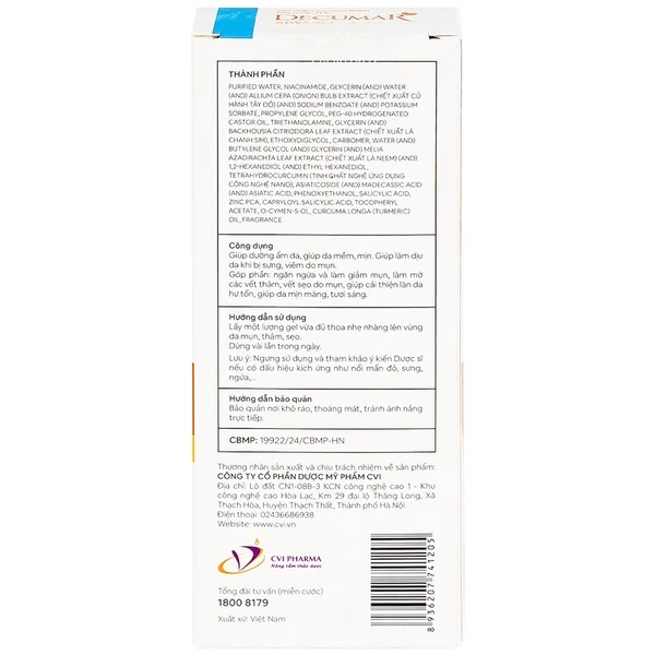 Gel bôi Decumar Advance THC giảm mụn ngừa thâm