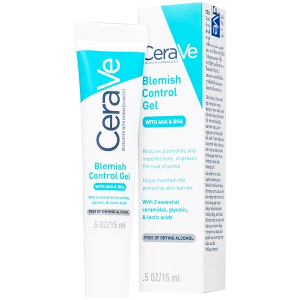 Gel giảm mụn Cerave Blemish Control 15ml giúp giảm mụn và thu nhỏ lỗ chân lông