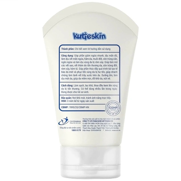 Kem bôi cho bé Kutieskin giúp dịu da giảm kích ứng
