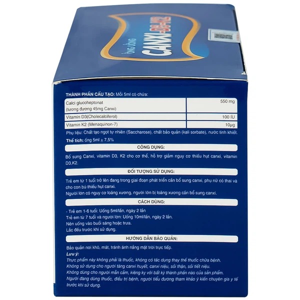 Siro ống uống Canxi-D3-K2 5ml Kingphar bổ sung canxi và vitamin D3 cho cơ thể