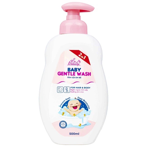 Sữa tắm gội em bé Gentle Wash 500ml La Beauty ngăn ngừa rôm sảy hăm da