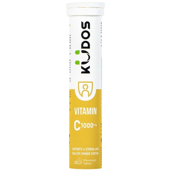 Viên sủi Kudos Vitamin C 1000mg hương chanh giúp bổ sung vitamin C cho cơ thể