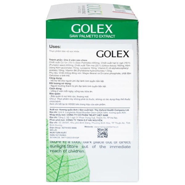 Viên uống Golex Ocavill hỗ trợ chống lại sự phình to của tuyến tiền liệt cải thiện các rối loạn tiểu tiện