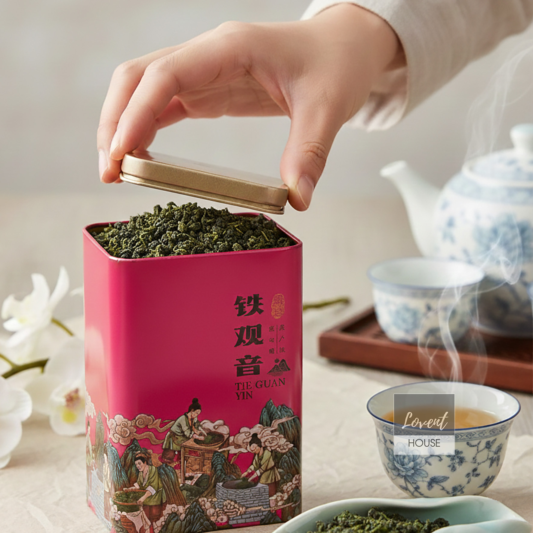 Trà Oolong Thiết Quan Âm Cổ Họa Thanh Sắc hộp thiếc 100g