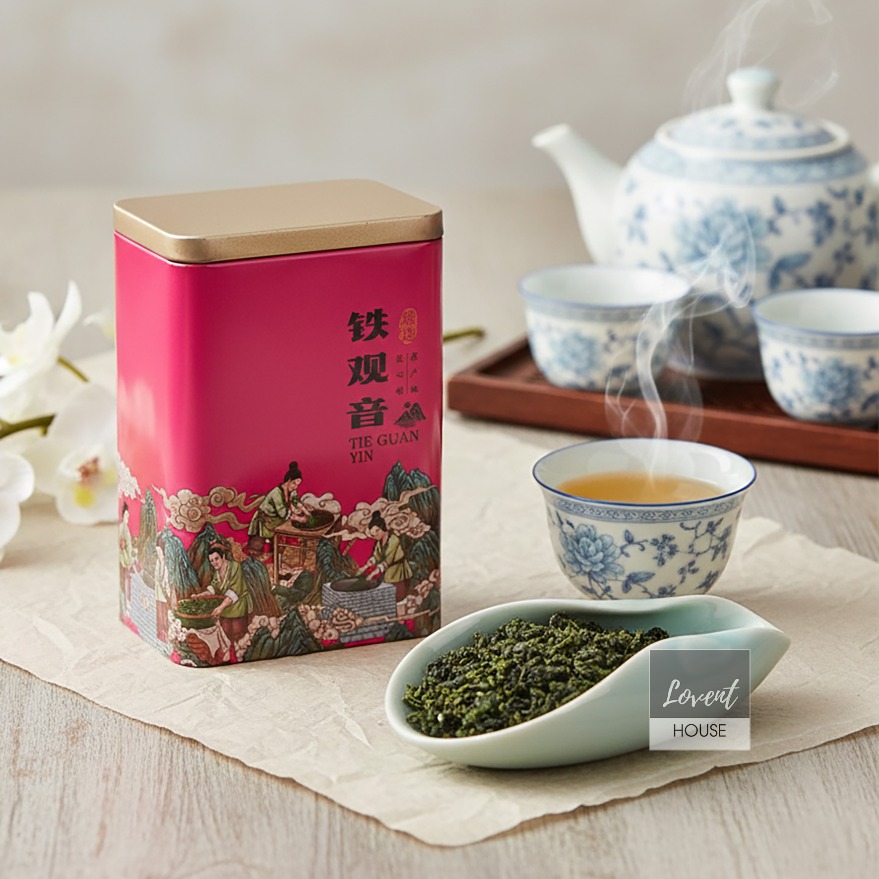Trà Oolong Thiết Quan Âm Cổ Họa Thanh Sắc hộp thiếc 100g