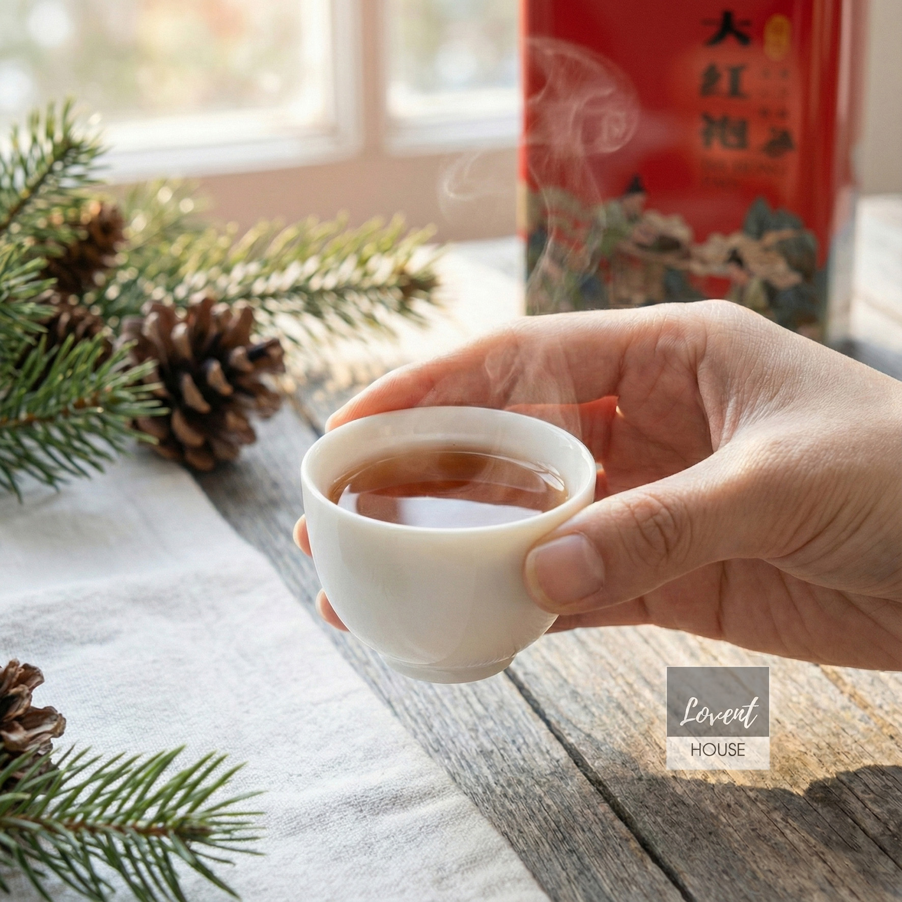 Trà Oolong Đại Hồng Bào Cổ Họa Thanh Sắc hộp thiếc 100g