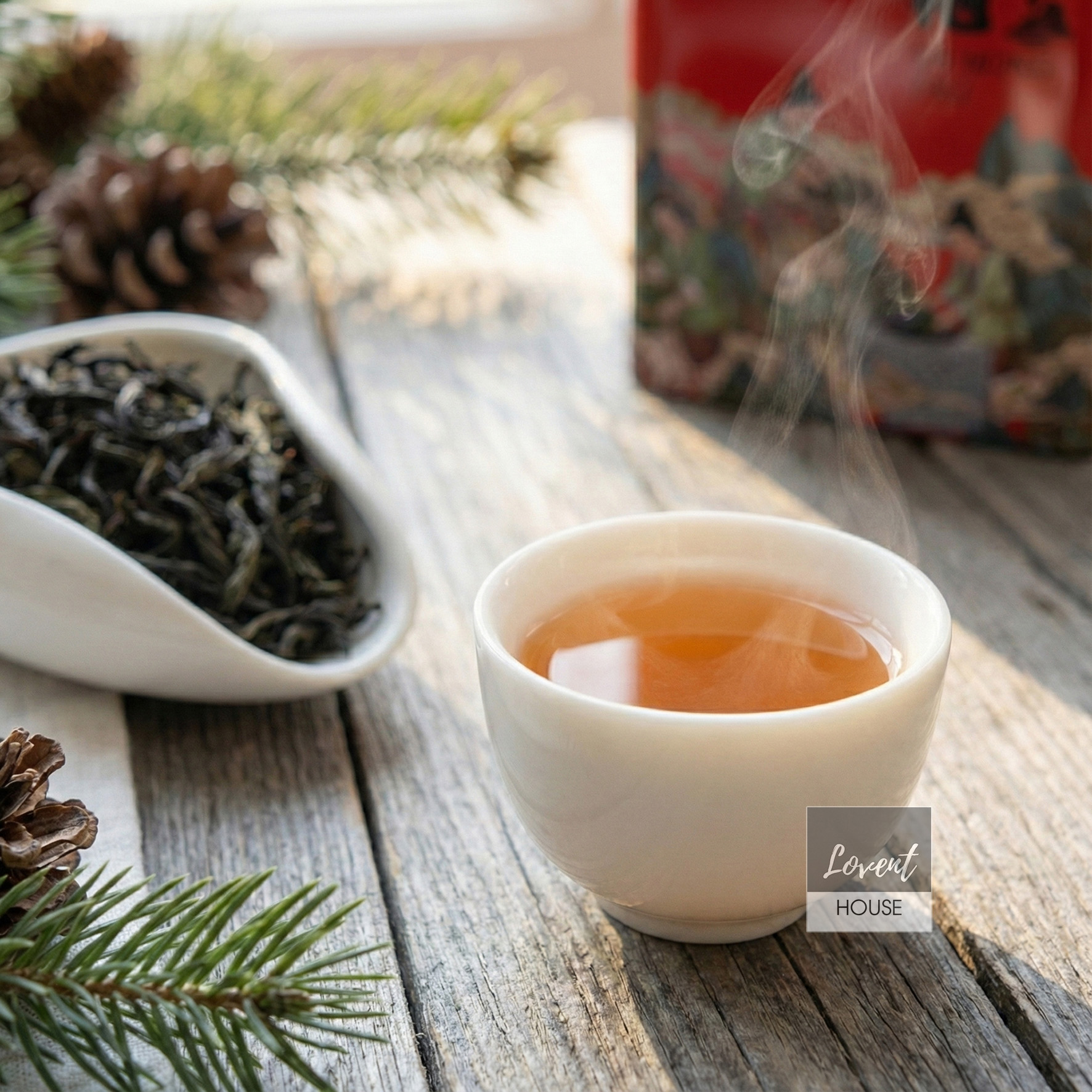 Trà Oolong Đại Hồng Bào Cổ Họa Thanh Sắc hộp thiếc 100g