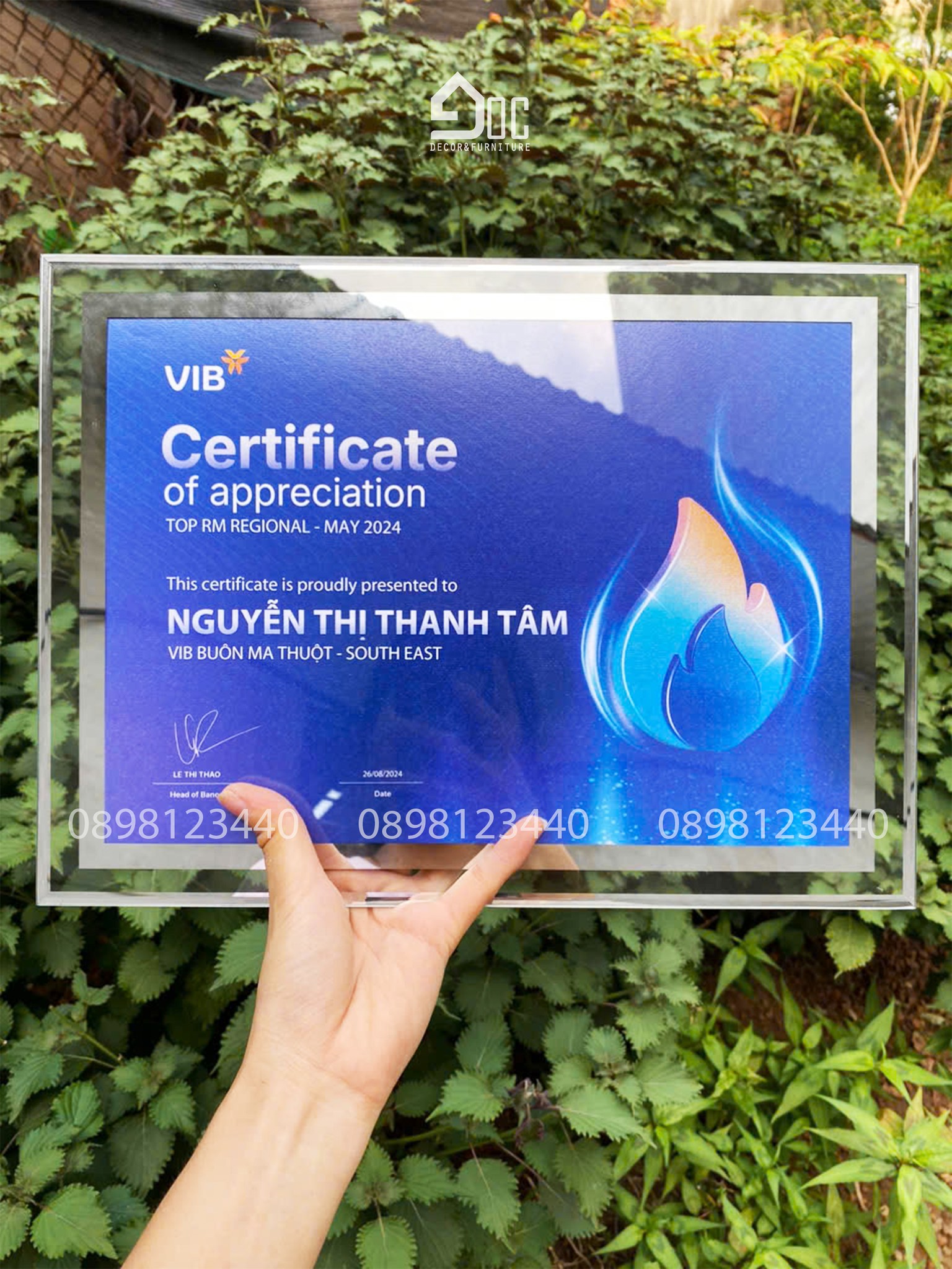 Khung kính tràn viền khổ A4
