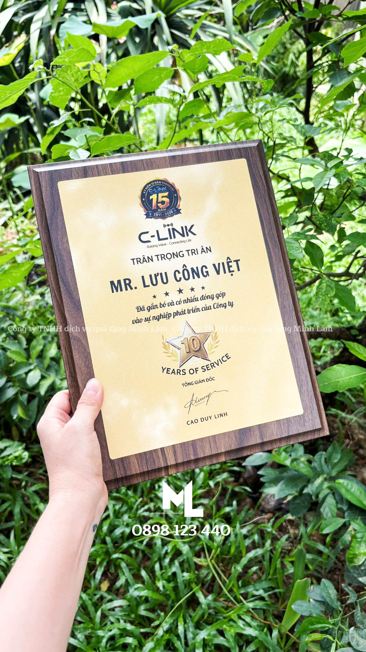 Bảng Vinh Danh Chất Liệu Gỗ, Hộp Đựng Màu Đỏ, Sang Trọng - Đẳng Cấp ML06