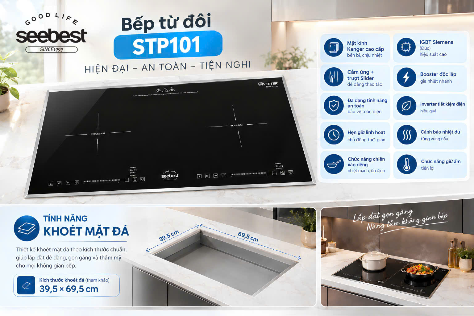 Bếp từ đôi Seebest STP101