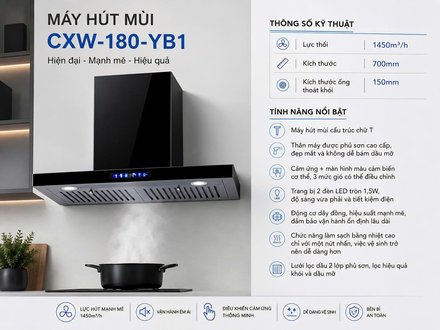 Máy hút mùi Seebest CXW-180-YB1