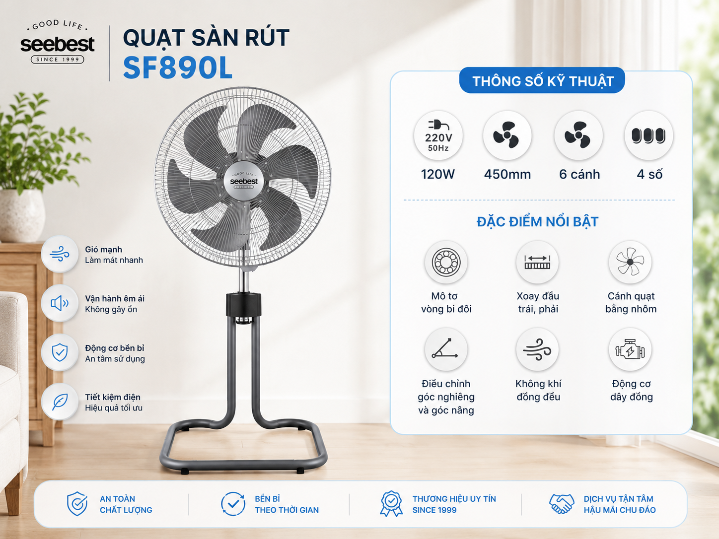 Quạt sàn sút Seebest SF890L
