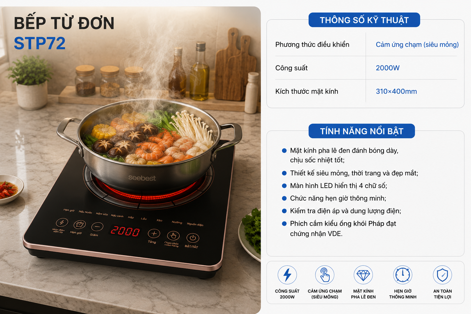 Bếp từ đơn Seebest STP72