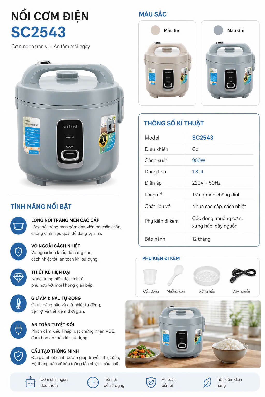 Nồi cơm điện SC2543