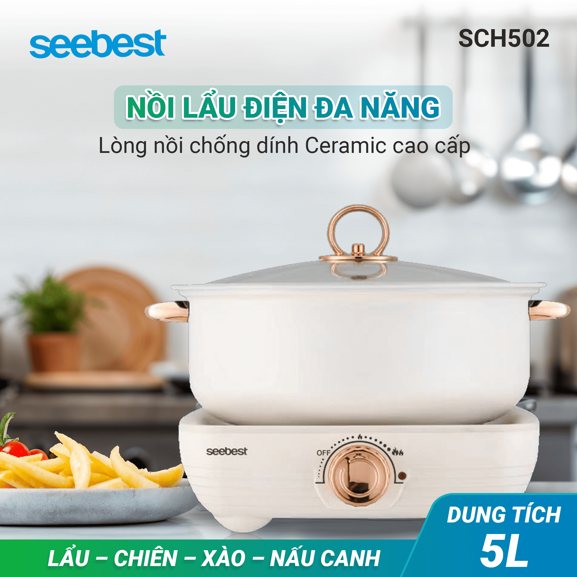 Nồi lẩu đa năng Seebest SCH502