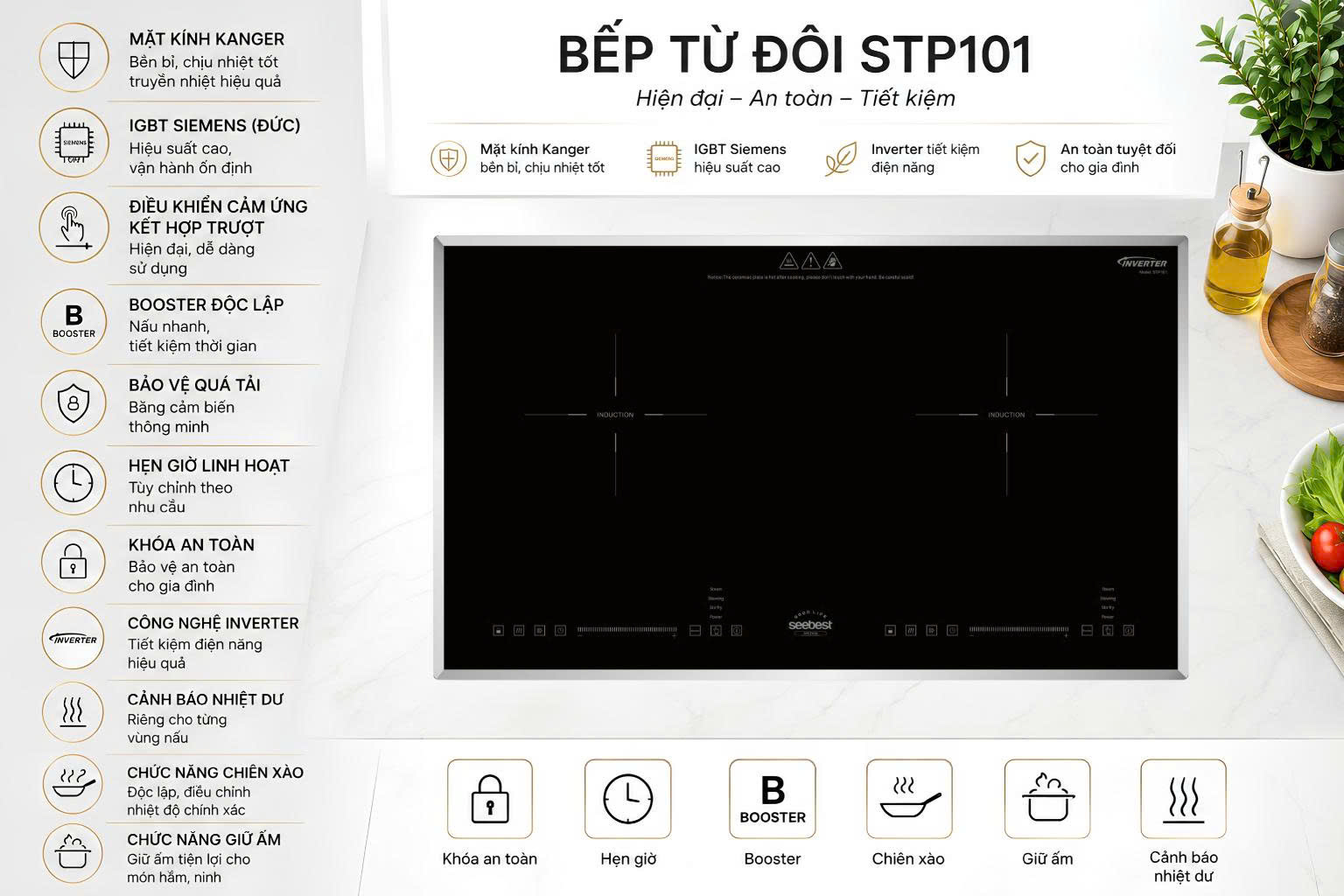 Bếp từ đôi Seebest STP101