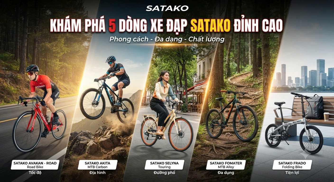 Tổng Hợp 5 Dòng Xe Đạp Satako Đỉnh Cao: Lựa Chọn Hoàn Hảo Cho Mọi Tín Đồ Thể Thao