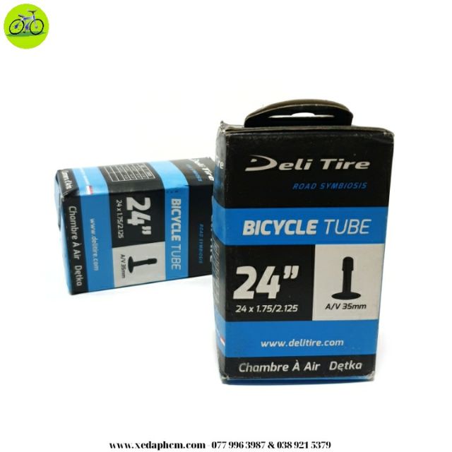 Cặp 2 ruột xe đạp Deli Tire 24 inch AV-48mm van Mỹ