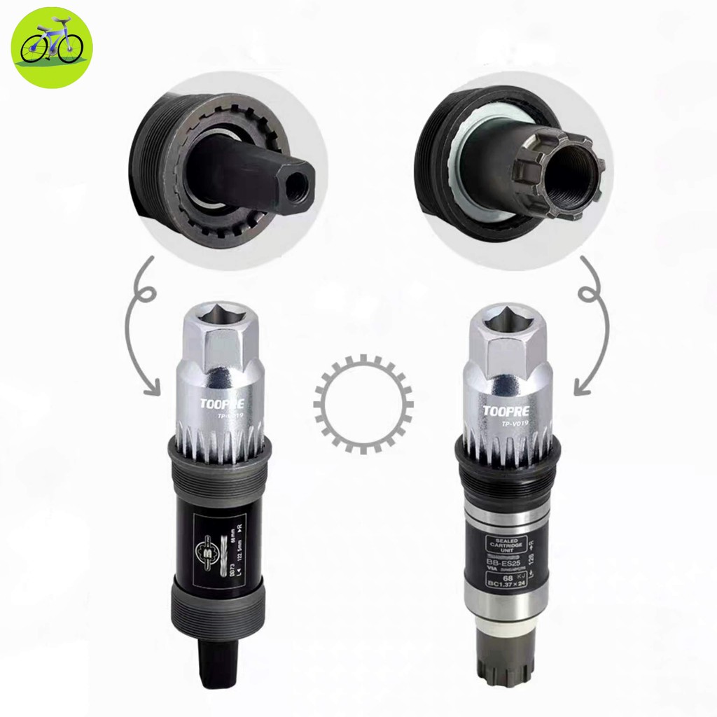 [HCM]Cảo trục giữa xe đạp cốt vuông bạc đạn và ti định tâm Toopre chinh hãng