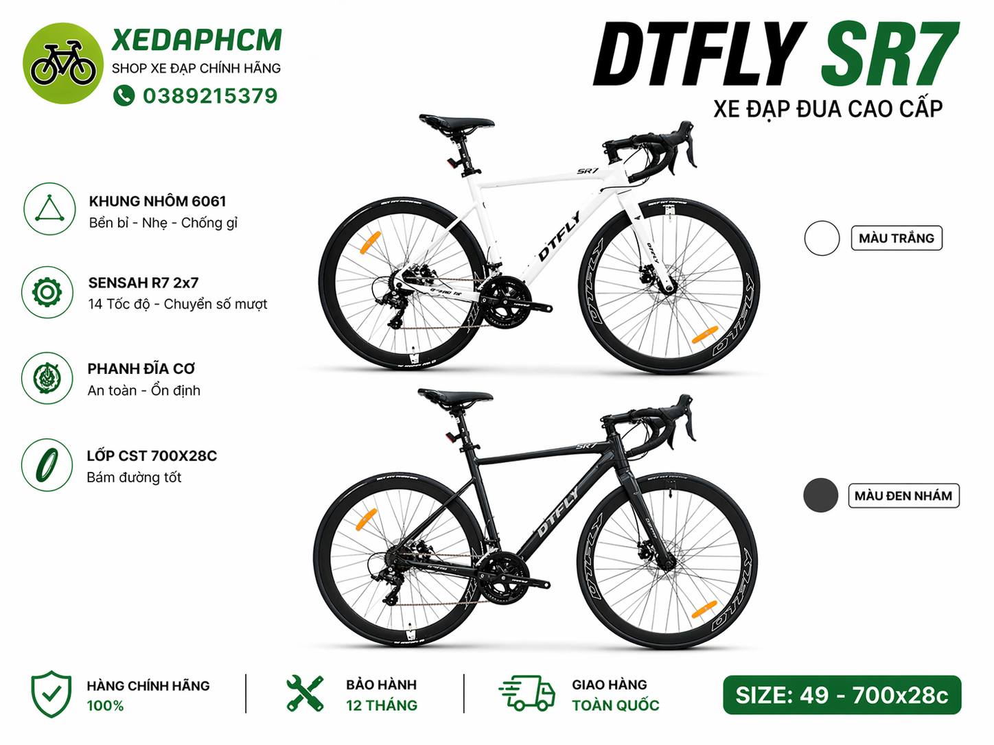 XE ĐẠP ĐUA DTFLY SR7 – GIÁ TỐT, DỄ CHƠI, CẤU HÌNH ỔN ĐỊNH