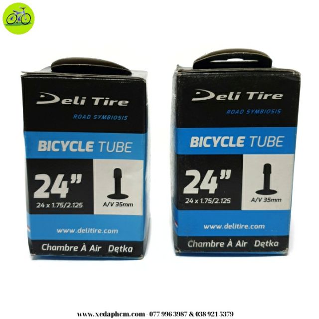 Cặp 2 ruột xe đạp Deli Tire 24 inch AV-48mm van Mỹ